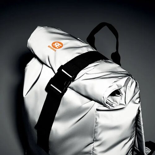 Reflecterende rolltop rugzak Bright rollpack mat zilver