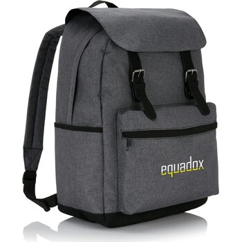 Laptop rugtas met magnetische gesp PVC-vrij grijs Laptop rugtas met magnetische gesp PVC-vrij grijs