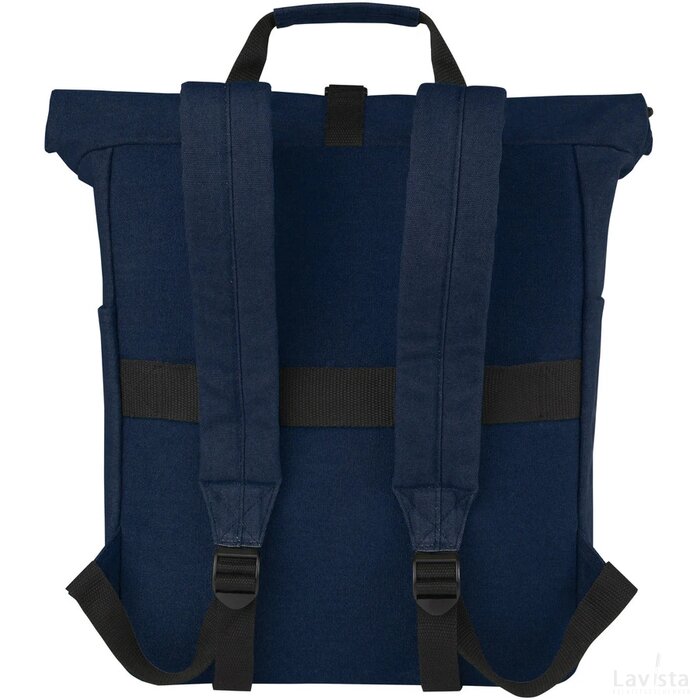 Joey 15 inch GRS gerecyclede canvas rolltop laptoprugzak 15 l Navy