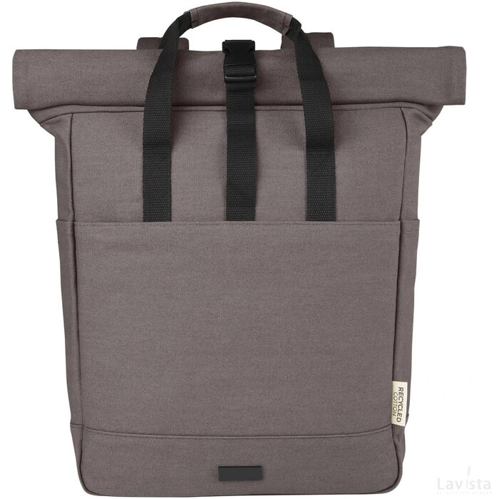 Joey 15 inch GRS gerecyclede canvas rolltop laptoprugzak 15 l Grijs