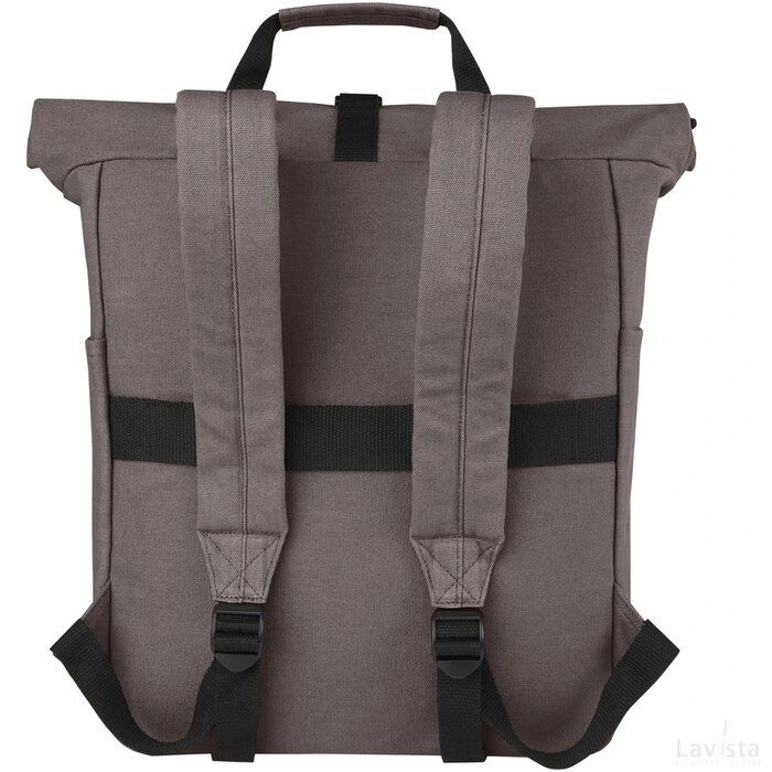Joey 15 inch GRS gerecyclede canvas rolltop laptoprugzak 15 l Grijs