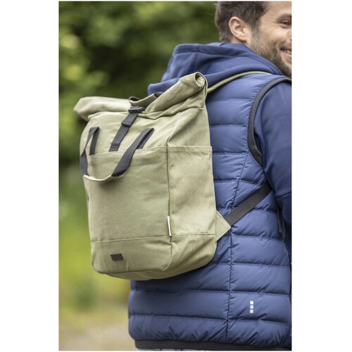 Joey 15 inch GRS gerecyclede canvas rolltop laptoprugzak 15 l Grijs