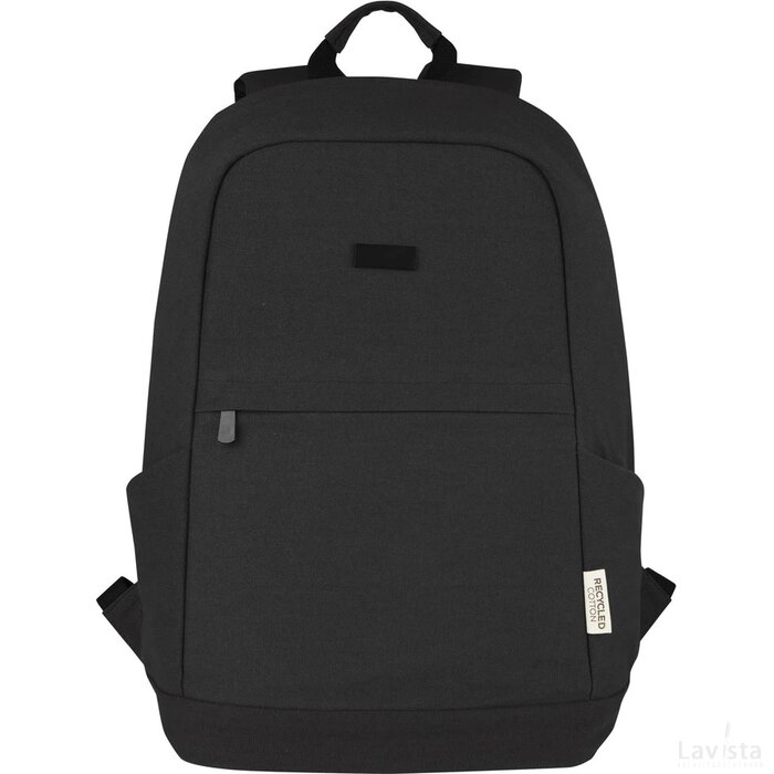 Joey 15,6 inch GRS gerecyclede canvas antidiefstal laptoprugzak 18 l Zwart