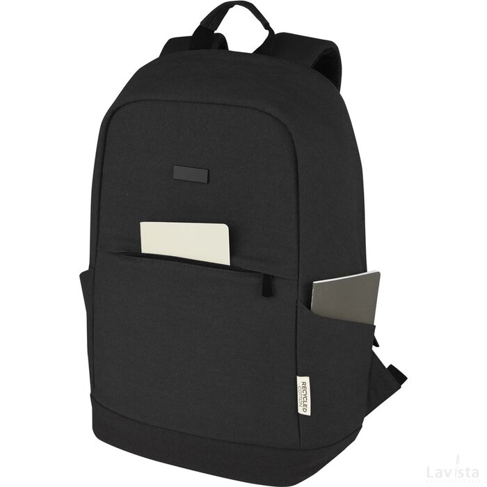 Joey 15,6 inch GRS gerecyclede canvas antidiefstal laptoprugzak 18 l Zwart