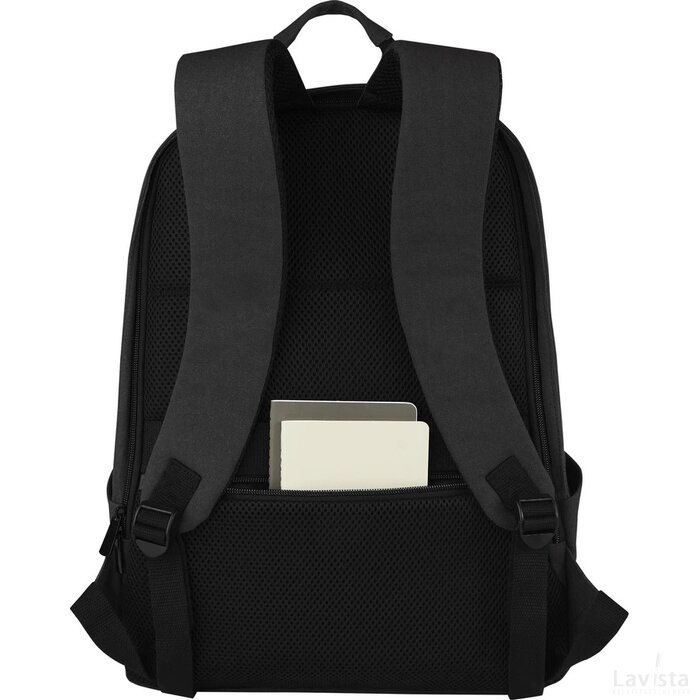 Joey 15,6 inch GRS gerecyclede canvas antidiefstal laptoprugzak 18 l Zwart