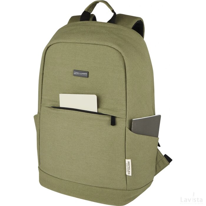 Joey 15,6 inch GRS gerecyclede canvas antidiefstal laptoprugzak 18 l Olijf groen