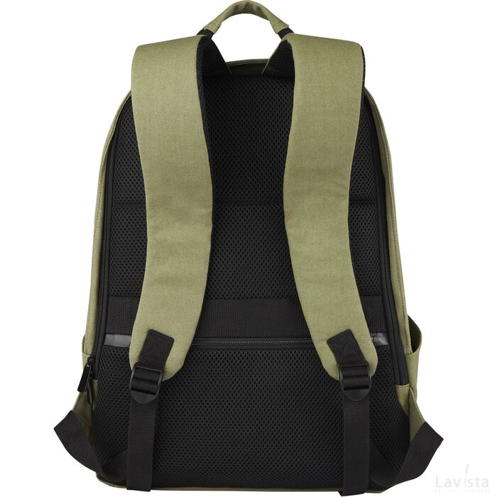 Joey 15,6 inch GRS gerecyclede canvas antidiefstal laptoprugzak 18 l Olijf groen
