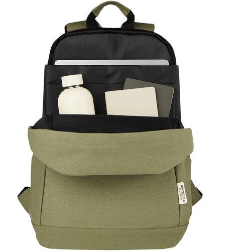 Joey 15,6 inch GRS gerecyclede canvas antidiefstal laptoprugzak 18 l Olijf groen