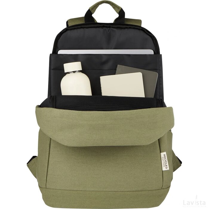 Joey 15,6 inch GRS gerecyclede canvas antidiefstal laptoprugzak 18 l Olijf groen