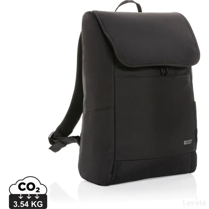 Swiss Peak Fern AWARE™ RPET allover zip 15" laptop rugzak zwart