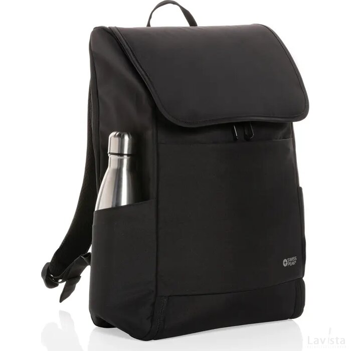 Swiss Peak Fern AWARE™ RPET allover zip 15" laptop rugzak zwart