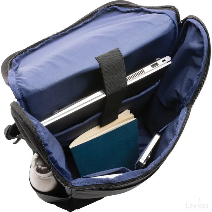 Swiss Peak Fern AWARE™ RPET allover zip 15" laptop rugzak zwart