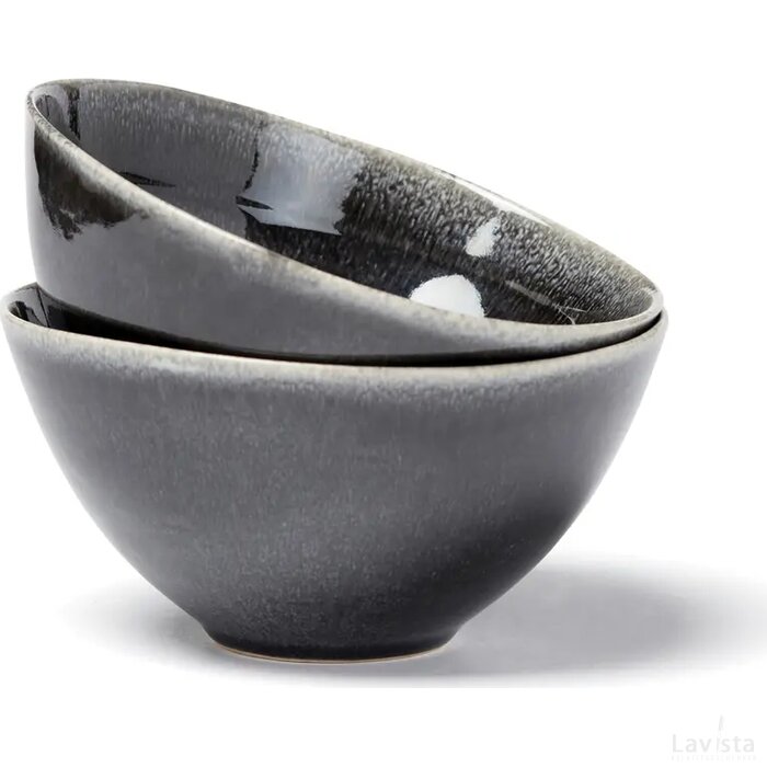 VINGA Nomimono schaal 15.5 cm, set van 2 stuks zwart