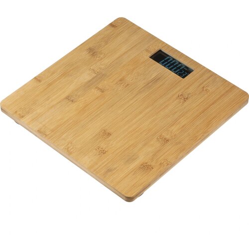 Personen weegschaal van bamboe beige