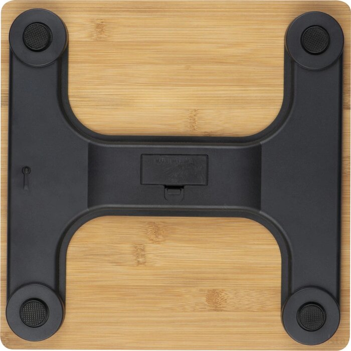 Personen weegschaal van bamboe beige