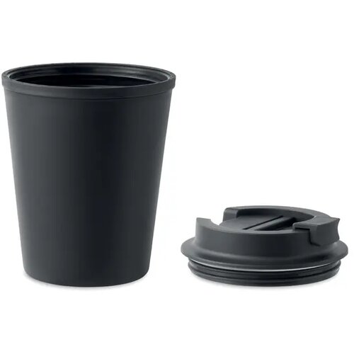 Gerecyclede pp beker 300 ml Tridus zwart 300 ml
