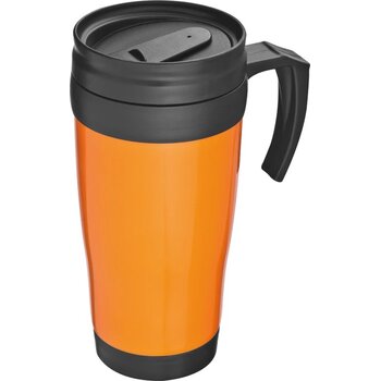 Kunststof drinkbeker met afsluitbare deksel- 0,4L Sandau oranje Kunststof drinkbeker met afsluitbare deksel- 0,4L Sandau oranje