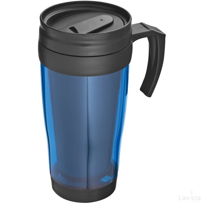 Kunststof drinkbeker met afsluitbare deksel- 0,4L Sandau blauw