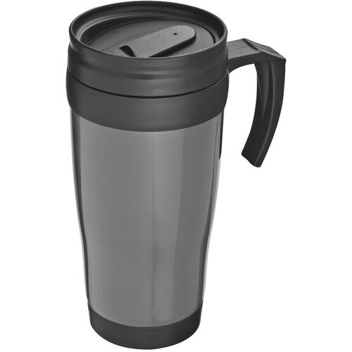 Kunststof drinkbeker met afsluitbare deksel- 0,4L Sandau grijs silvergrey zilvergrijs