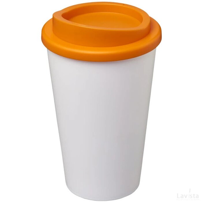 Americano® 350 ml geïsoleerde beker Wit,Oranje Wit, Oranje Wit/Oranje