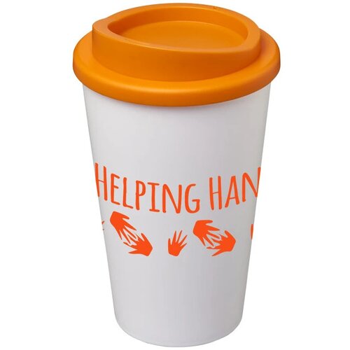 Americano® 350 ml geïsoleerde beker Wit,Oranje Wit, Oranje Wit/Oranje