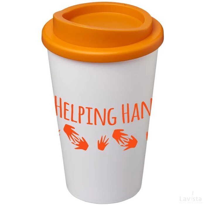 Americano® 350 ml geïsoleerde beker Wit,Oranje Wit, Oranje Wit/Oranje