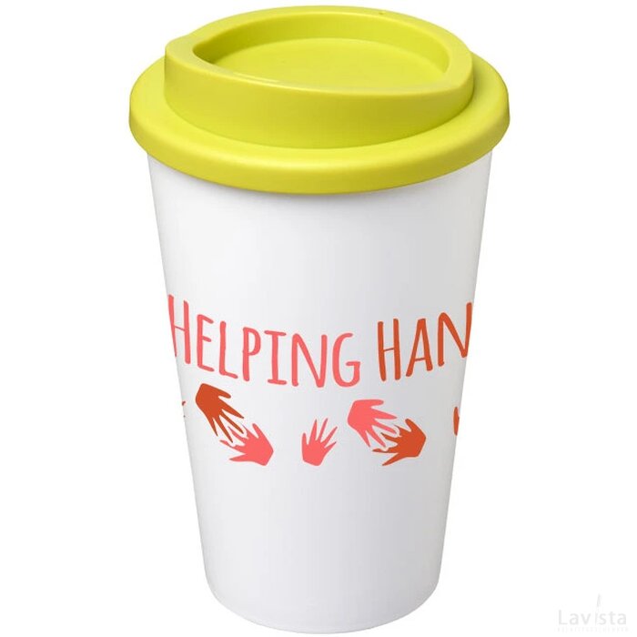 Americano® 350 ml geïsoleerde beker Wit,limegroen Wit,Lime Wit, Lime Wit/Lime