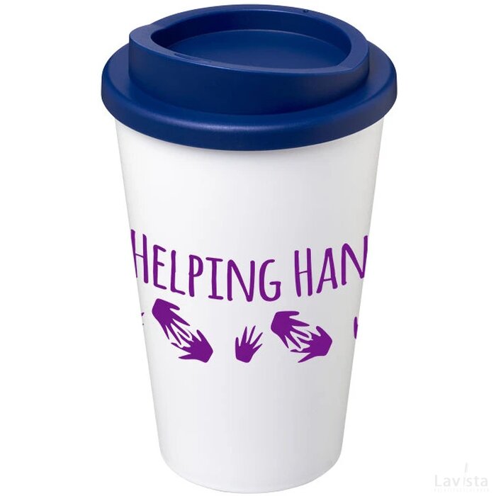 Americano® 350 ml geïsoleerde beker Wit,blauw Wit, Blauw Wit/Blauw