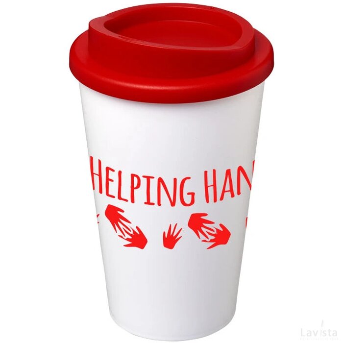Americano® 350 ml geïsoleerde beker Wit,Rood Wit, Rood Wit/Rood