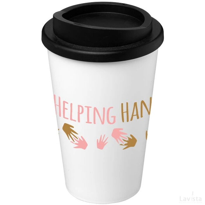 Americano® 350 ml geïsoleerde beker Wit,Zwart Wit, Zwart Wit/Zwart