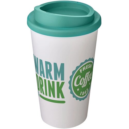 Americano® 350 ml geïsoleerde beker Wit,aqua Wit, Aqua Wit/Aqua