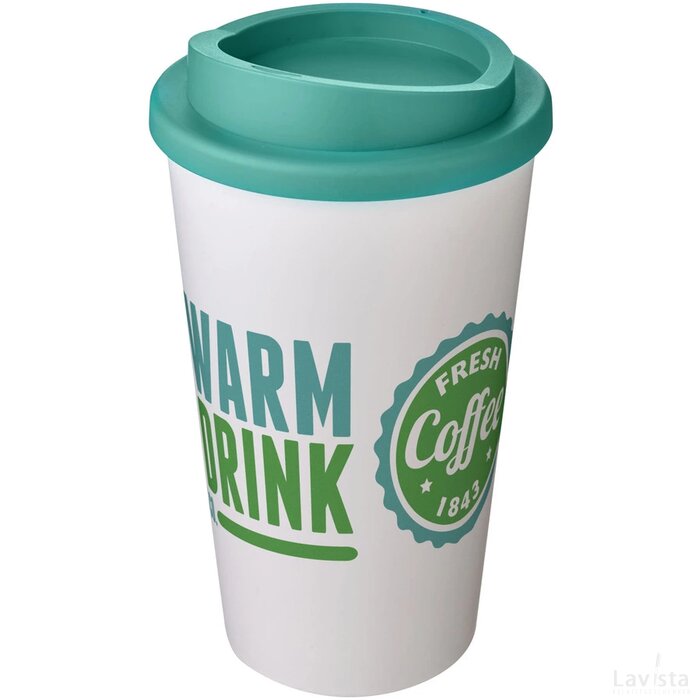 Americano® 350 ml geïsoleerde beker Wit,aqua Wit, Aqua Wit/Aqua