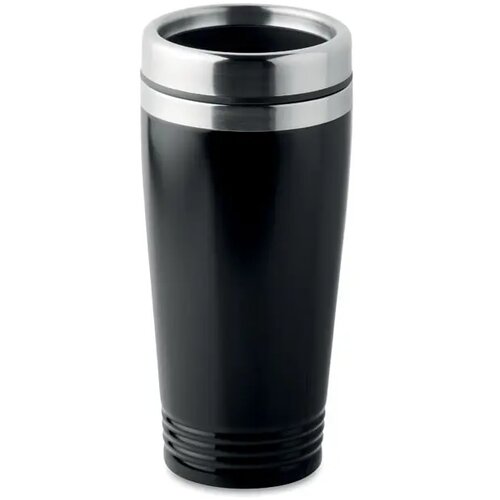 Dubbel wandige reisbeker Rodeo colour zwart 400 ml