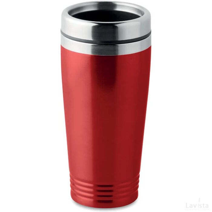 Dubbel wandige reisbeker 400ml Rodeo colour rood