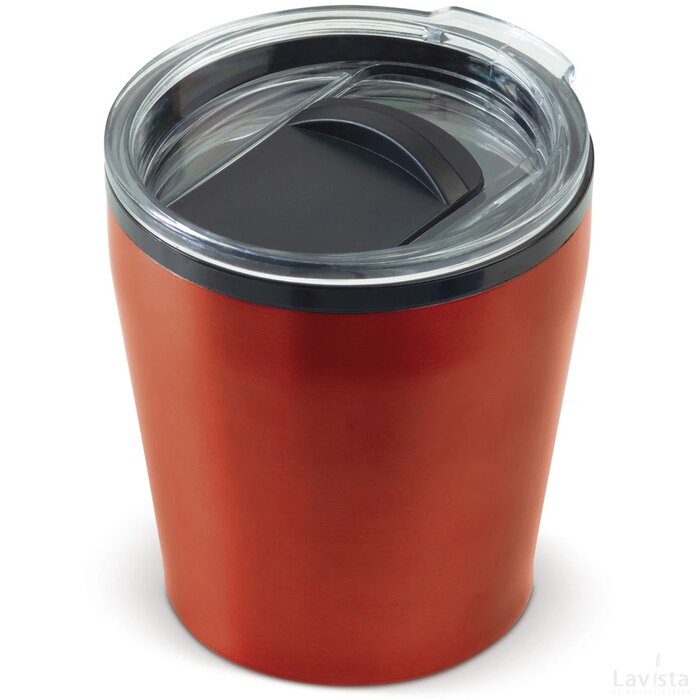 Koffiebeker metallic 180ml donker rood