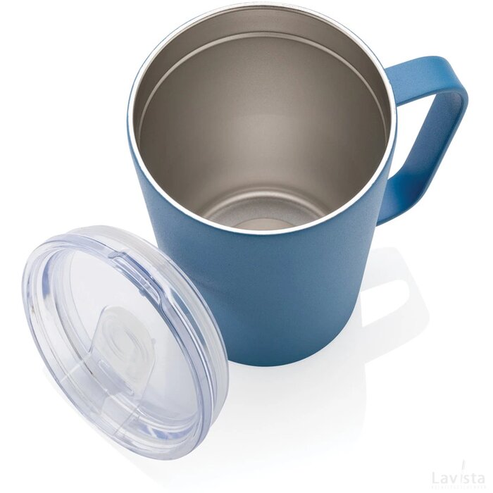 RCS gerecycled roestvrijstalen moderne vacuümmok met deksel blauw