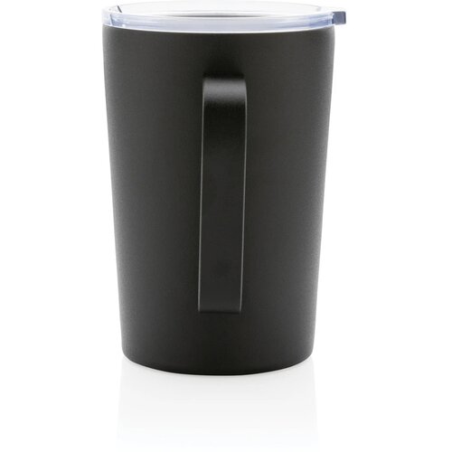 RCS gerecycled roestvrijstalen moderne vacuümmok met deksel zwart