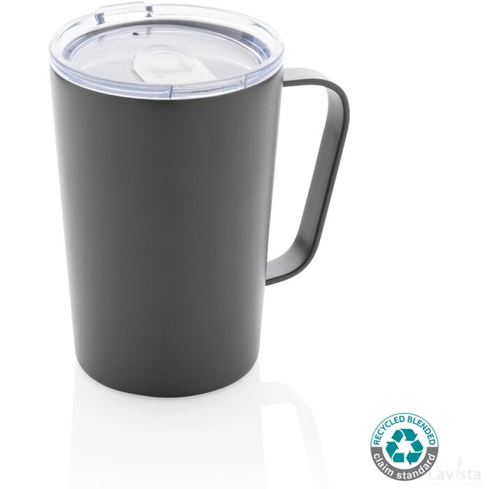 RCS gerecycled roestvrijstalen moderne vacuümmok met deksel antraciet