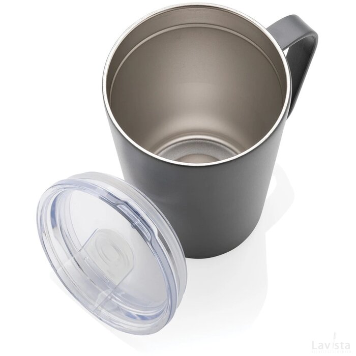 RCS gerecycled roestvrijstalen moderne vacuümmok met deksel antraciet