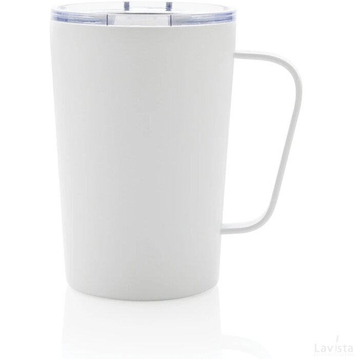 RCS gerecycled roestvrijstalen moderne vacuümmok met deksel wit