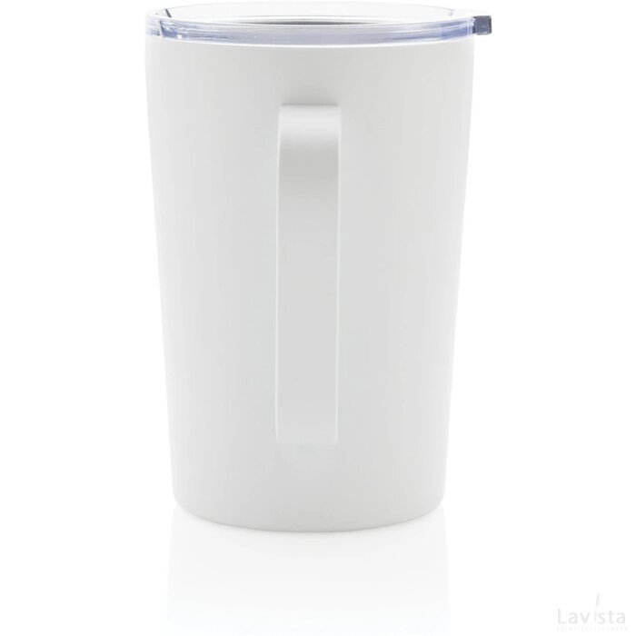 RCS gerecycled roestvrijstalen moderne vacuümmok met deksel wit