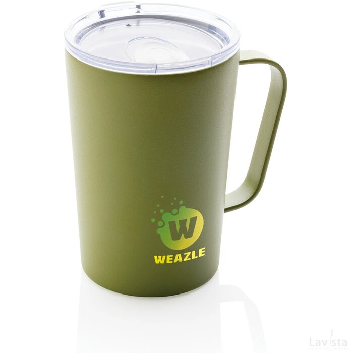 RCS gerecycled roestvrijstalen moderne vacuümmok met deksel groen