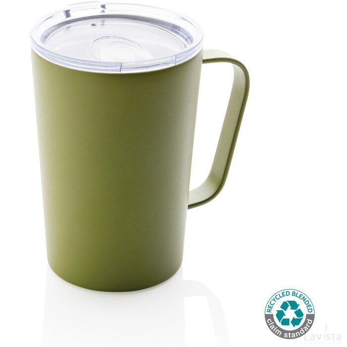 RCS gerecycled roestvrijstalen moderne vacuümmok met deksel groen
