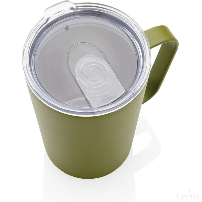 RCS gerecycled roestvrijstalen moderne vacuümmok met deksel groen