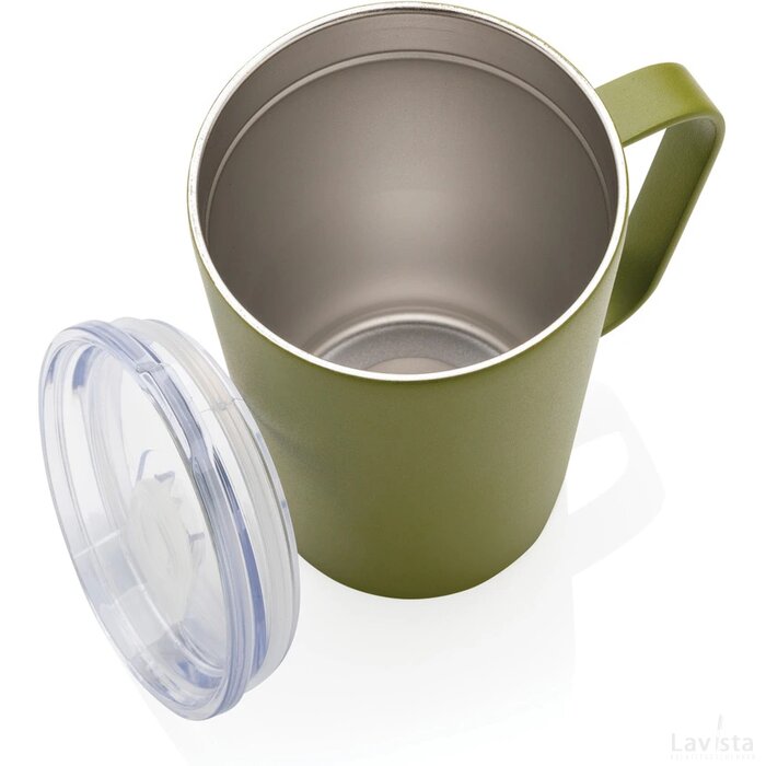 RCS gerecycled roestvrijstalen moderne vacuümmok met deksel groen