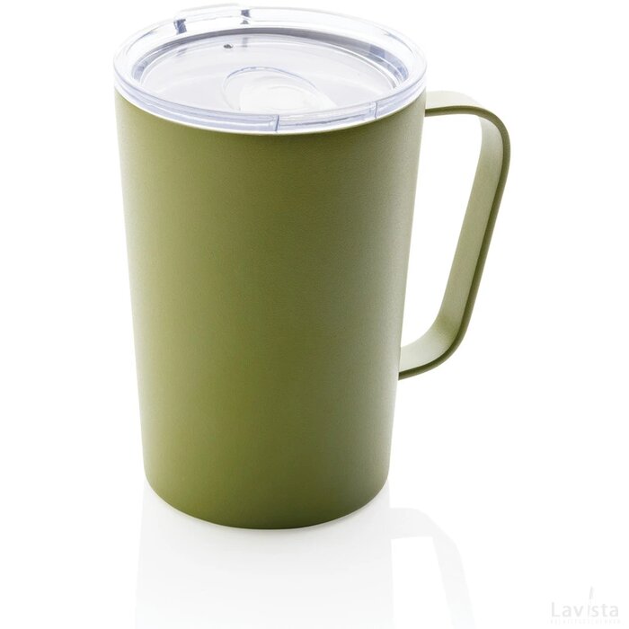 RCS gerecycled roestvrijstalen moderne vacuümmok met deksel groen