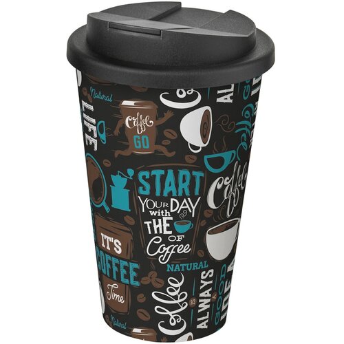 Brite-Americano® 350 ml geïsoleerde beker Wit, Zwart Wit/Zwart