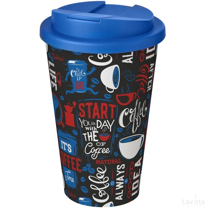 Brite-Americano® 350 ml geïsoleerde beker Wit, Midden blauw Wit/Midden blauw