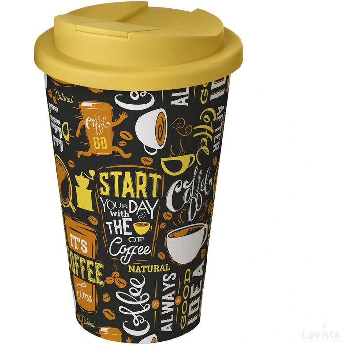 Brite-Americano® 350 ml geïsoleerde beker Wit, Geel Wit/Geel