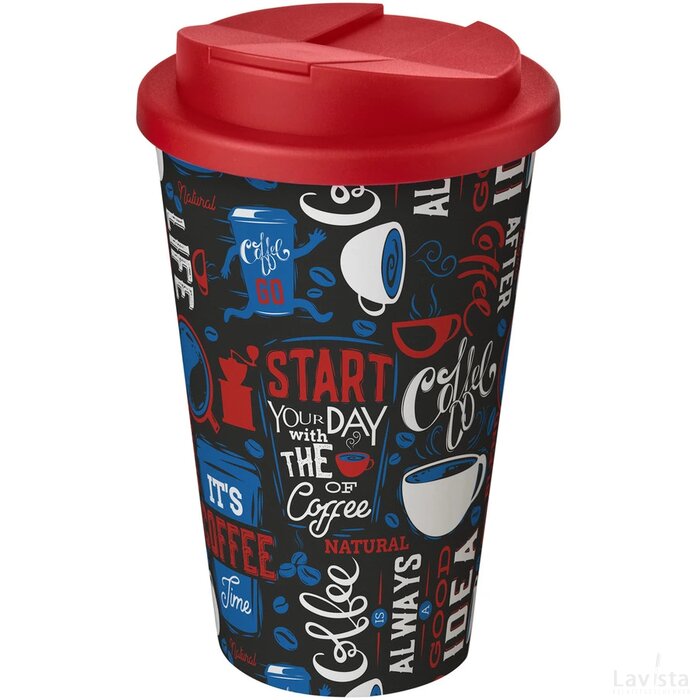 Brite-Americano® 350 ml geïsoleerde beker Wit, Rood Wit/Rood